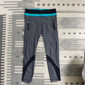 Lululemon Inspire 3/4 Mesh Leggings w Turquoise